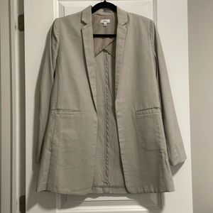 Grey Linen Boyfriend Blazer